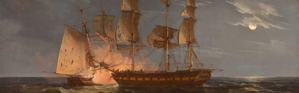 12 at Midnight; the Hibernia Attempting to run the Comet Down, by
Thomas Whitcombe (c. 1760–c. 1824)
Oil on canvas, 1814