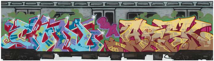 Image of graffiti mural titled Con/Arek