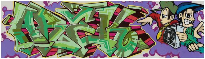 Image of graffiti mural titled Arek