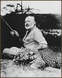 Hemingway with downed leopard