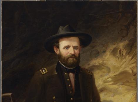 A painting of a man in a military uniform