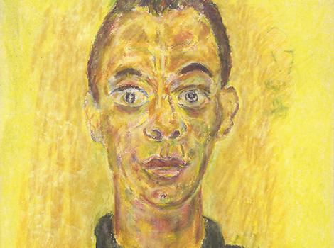 Yellow painted portrait of a young Black man